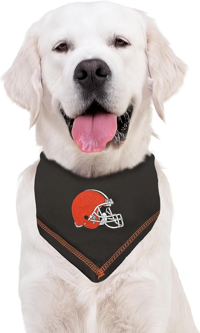 Pets First NFL Cleveland Browns TIE Bandana, Size Large/X-Large. Dog Bandana - Image 4