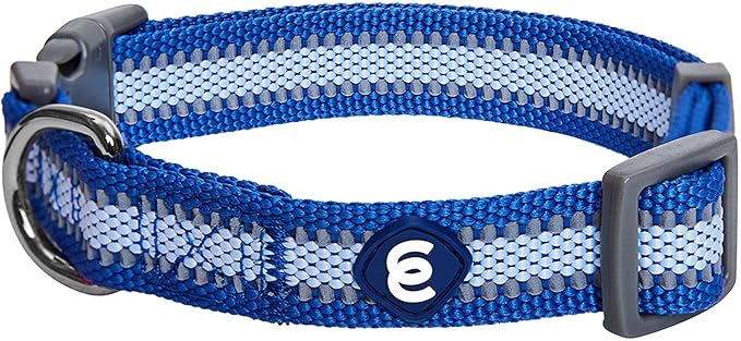 Blueberry Pet Large Dog Collar in Reflective Navy Blue | Adjustable Classic by BlueberryPet