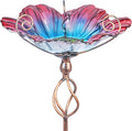 MUMTOP 31 Inch Height Glass Birdbath Birdfeeder by MUMTOP