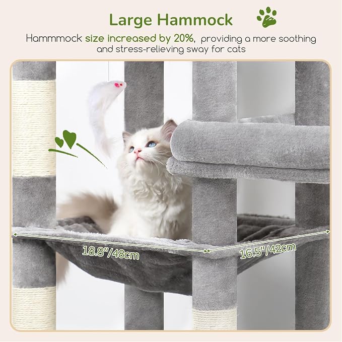 Globlazer Extra Large Platform Cat Tree, 65in Sturdy Cat Tree - Image 5