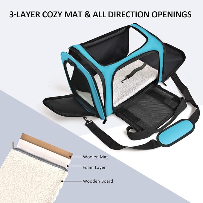 Henkelion Pet Carrier for Small Medium Cats Puppies up to 15 Lbs, Airline - Image 2