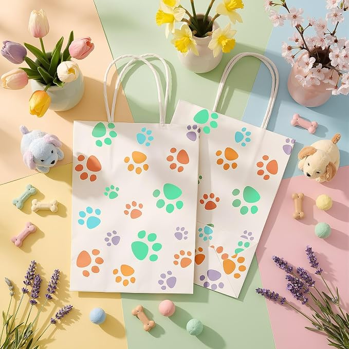 Blulu 20 Pcs Spring Puppy Dog Paw Gift Bags - Image 4