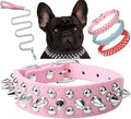 Spiked Dog Collar Soft Pu Leather Mushrooms Rivet Spike Studded Puppy by Unknown