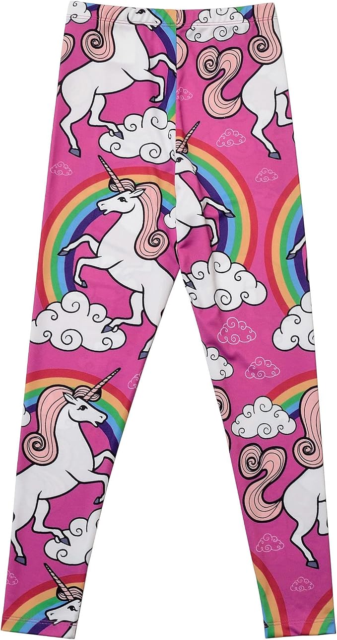 Girl Unicorn Leggings Kid Rainbow Print Legging Tights Trousers Slim Long Pants - Image 3