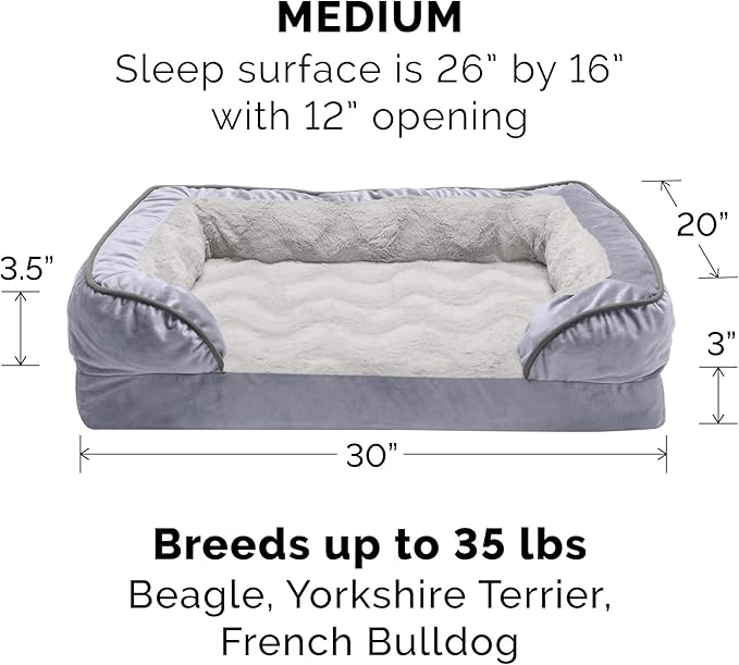 Furhaven Orthopedic Dog Bed for Medium/Small Dogs w/ Removable Bolsters & - Image 3