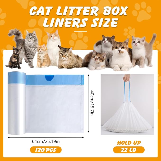 120 Pack Cat Litter Bags Compatible - Image 3