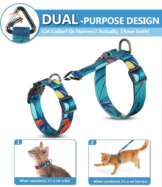 Halypet Cat Harness and Leash Set, 3-in-1 Adjustable & Lightweight, Escape-Proof - Image 2