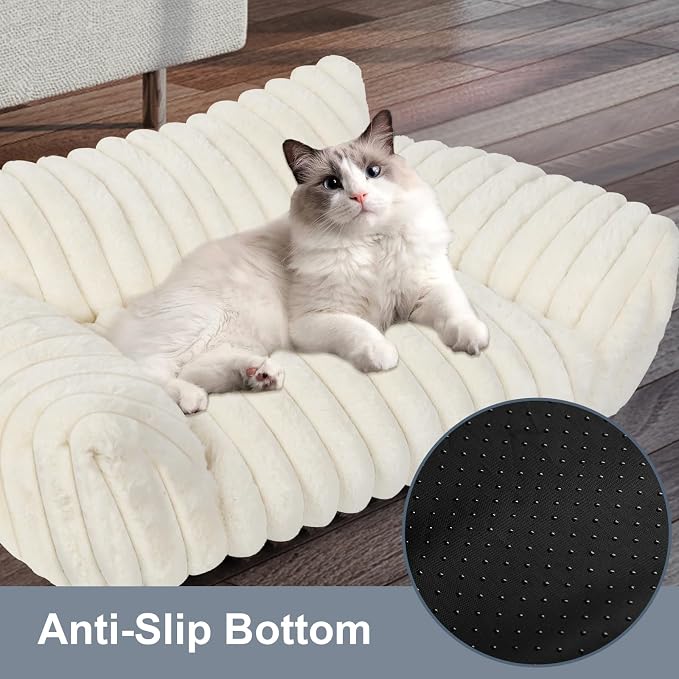 Cute Dog Cat Couch for Medium Large Dogs, Fluffy Pet Sofa Dog Couch Bed - Image 6