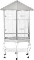 PawHut 44" Hexagon Covered Canopy Portable Aviary Flight Bird Cage by PawHut