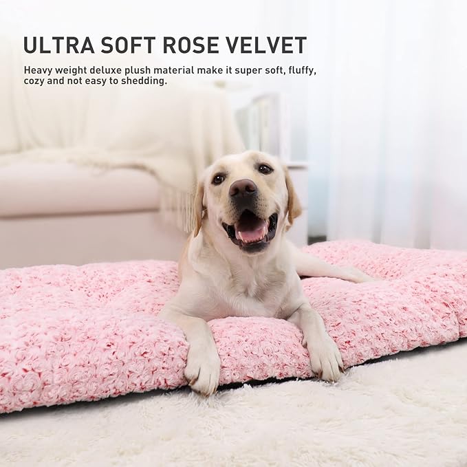 KSIIA Washable Dog Bed Deluxe Plush Dog Crate Beds Comfy Kennel Pad Anti-Slip - Image 2