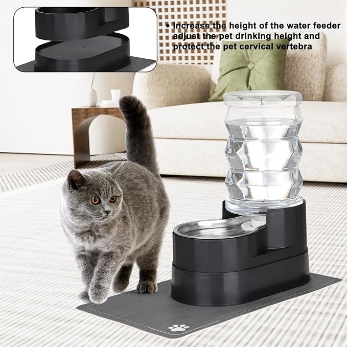 RIZZARI Automatic Dog Water Dispenser: 7L Black Stainless Steel Feeder - Image 4