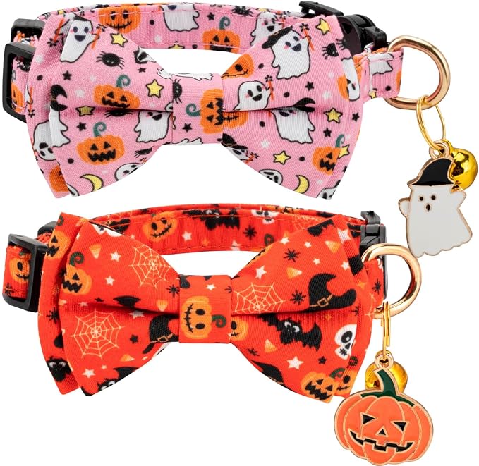 2 Pack Halloween Breakaway Cat Collar by Gelwoo