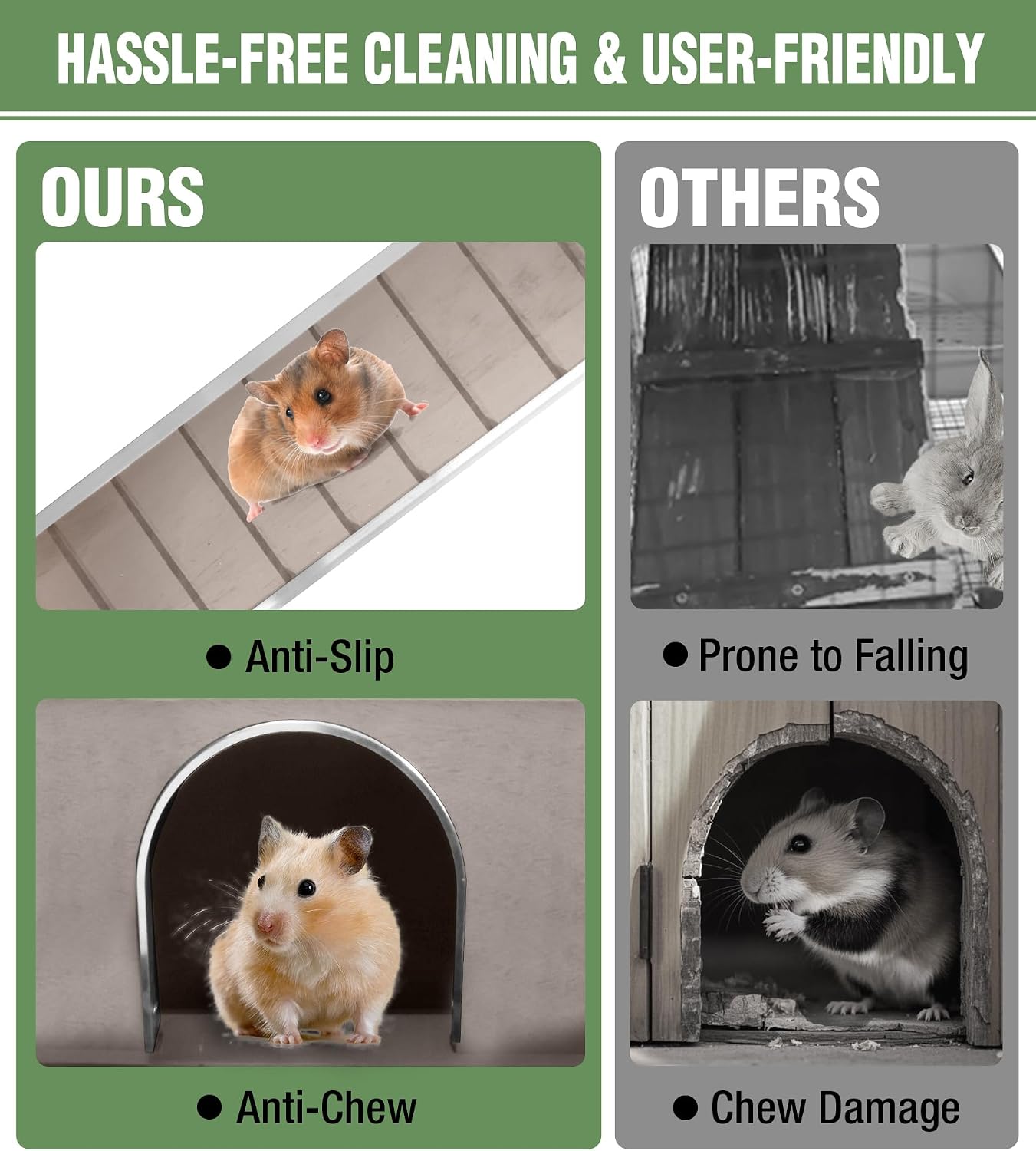 Guinea Pig Cage Indoor with Chew-Proof Edges, Clean Deep Tray | Rabbit - GlobalHabitat Supply