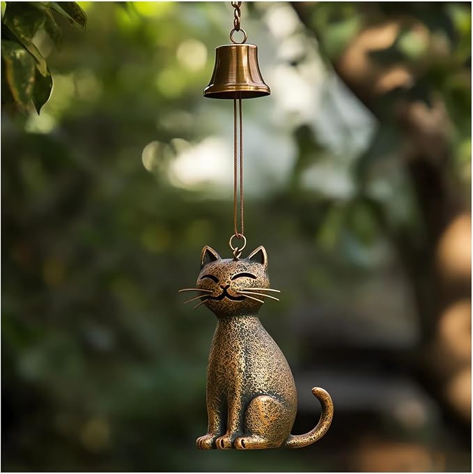 Cat Wind Chime 2025 New Unique Cat Garden Decor Outdoor Cat Statue Themed Gifts - Image 2