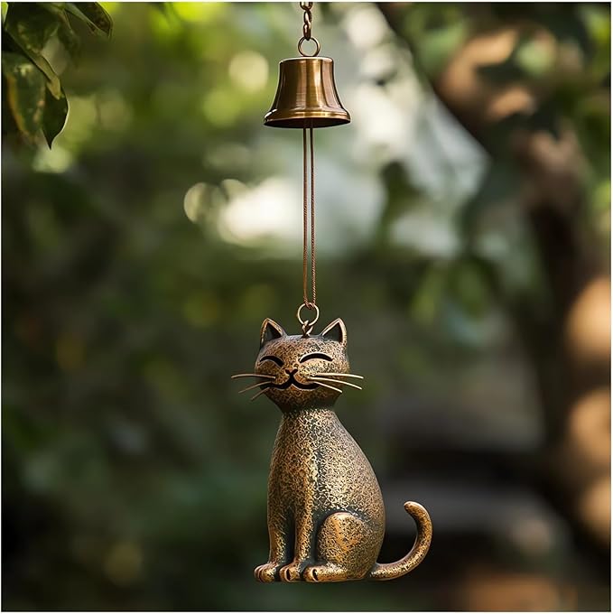 Cat Wind Chime 2025 New Unique Cat Garden Decor Outdoor Cat Statue Themed Gifts - Image 3
