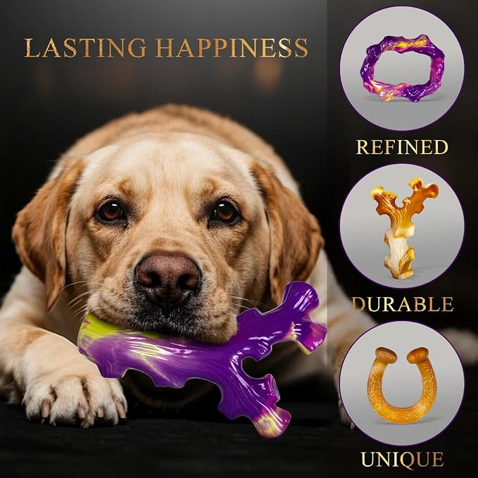 6 Pack Indestructible Dog Toys for Aggressive Chewers, Durable Nylon Bone for - Image 4