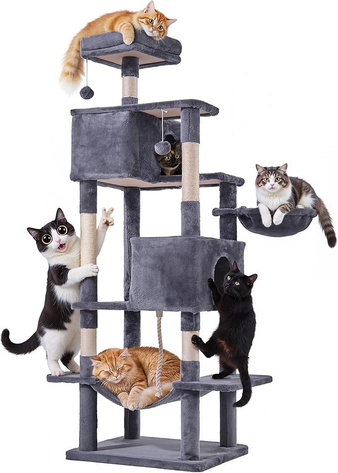 Cat Tree for Indoor Cats, 66 Inches Cat Tower by SimpleDeluxe