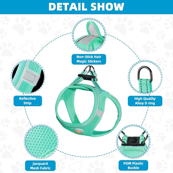 Hipubby Dog Harness and Leash Set, No Pull Soft Mesh Puppy Harness - Image 2