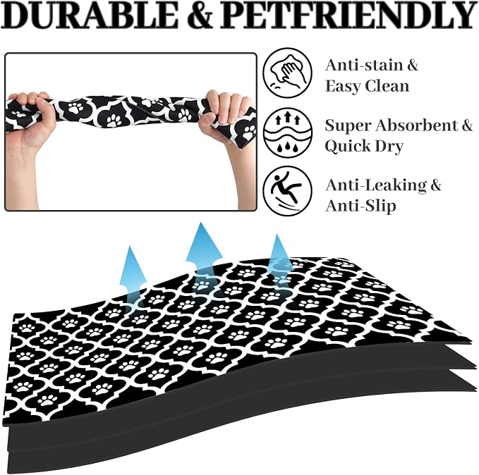 Dog Food Mat 24X32 Inch Pet Feeding Absorbent Mats - Image 2