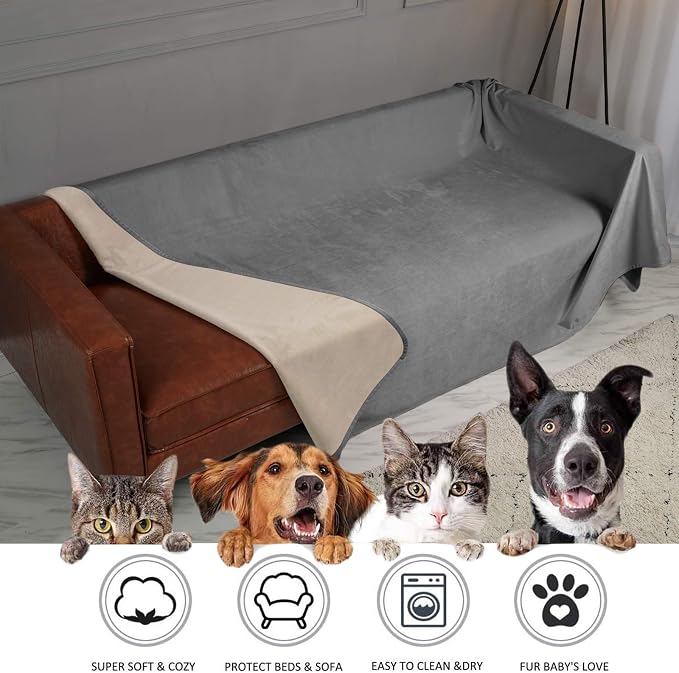 Ameritex Pet Bed Blanket Reversible 100% Waterproof Velvet Super Soft - Image 6