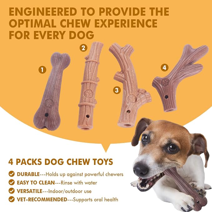 4 Pack Durable Dog Chew Toys for Aggressive Chewers-Puppy Teething Toys - Image 5