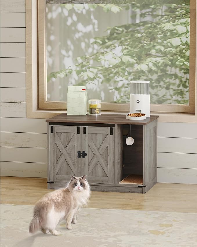 Cat Litter Box Enclosure, Hidden Litter Box Cabinet Furniture - Image 8