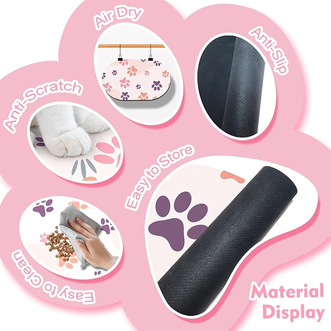 Cat Food Mat 24''x16'', Absorbent Cat Mats - Image 3