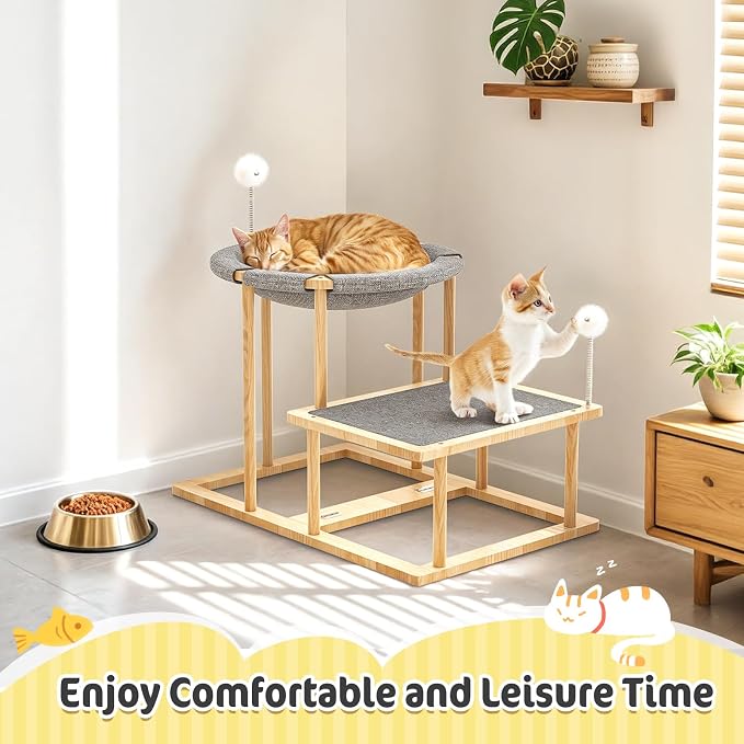 Pawaboo Elevated Cat Hammock Bed, 2-Tier Cats Bed - Image 7