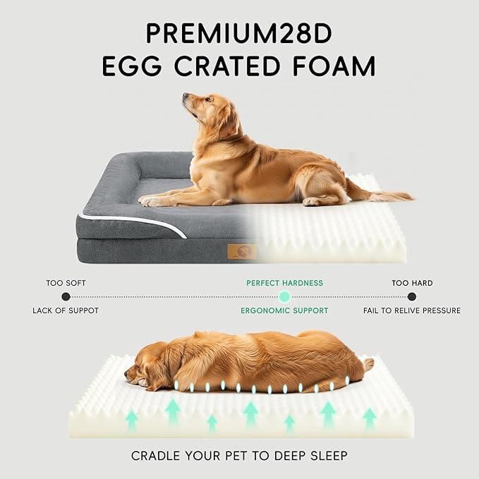 HOMEMATE Dog Bed for Extra Large Dog: 48x35 inch Orthopedic Large Dogs Bed XXL - Image 4