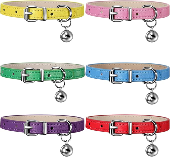 Weewooday 6 Pieces Leather Cat Collar by Weewooday