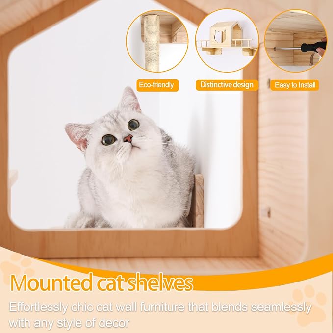 Cat Shelves for Wall – Cat Climbing Furniture Set for Large Cats - Image 7