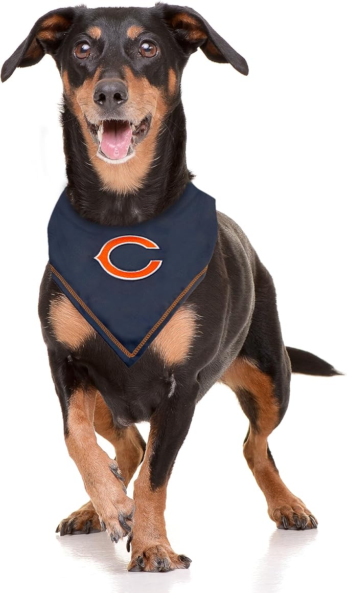 Pets First NFL Chicago Bears TIE Bandana, Large/X-Large. Dog Cat Scarf Bib - Image 3