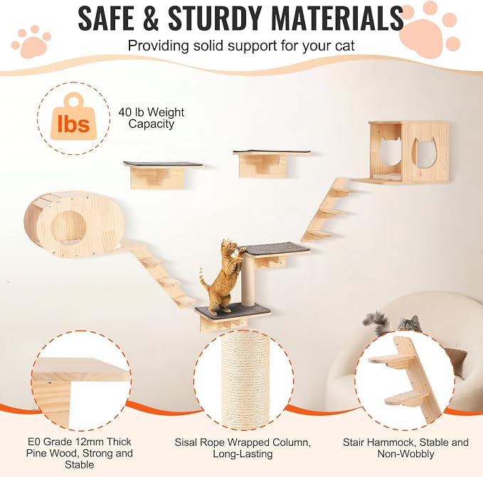 VEVOR Wall Mounted Cat Shelves and Perches - Image 4