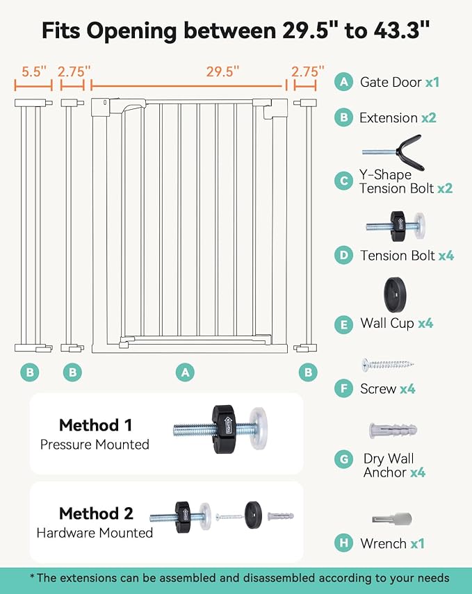 COMOMY 36" Extra Tall Baby Gate - Image 7