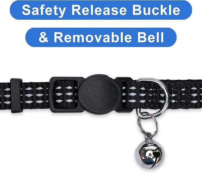 Pawtitas Reflective Black Cat Collar - Image 3