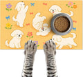 Bichon Frise Pet Food Mat Cute Spill-Proof Dog Water Bowl Mat Funning Mats by HOMETITUTE