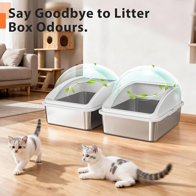 2 Pack Stainless Steel Litter Box - Image 7