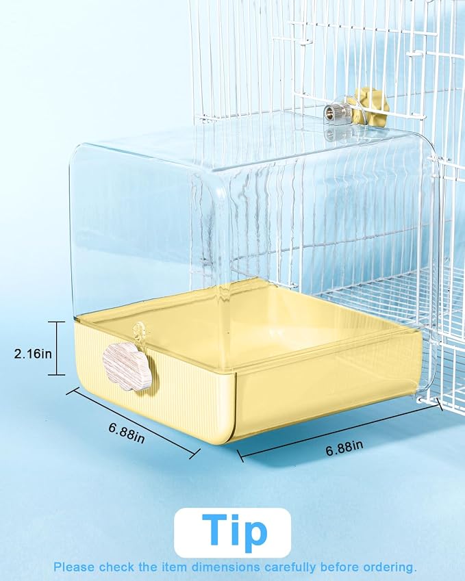 Hanging Bird Bath for Cage, 3 in 1 Multifunction Bird Bath/Bowl/House, Bird - Image 3