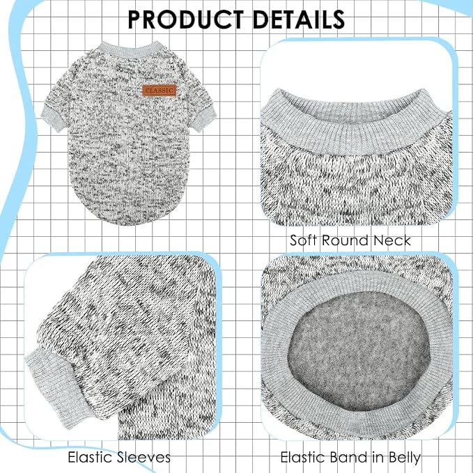 3 Pack Dog Sweaters for Small Dogs Girl Boy Winter Fleece Clothes Warm Soft Dog - Image 3