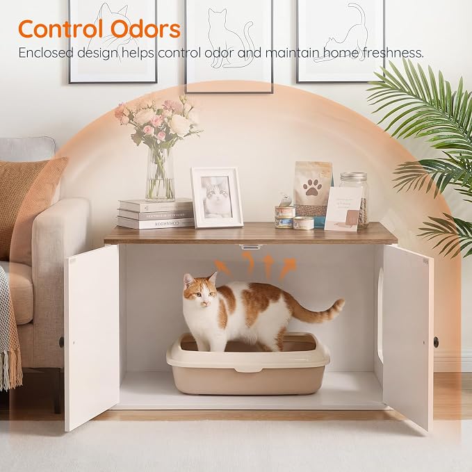 HOOBRO Cat Litter Box Enclosure, Hidden Litter Box Furniture - Image 6