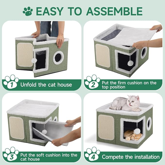 Shikha Cat Beds for Indoor Cats, Large Cat Cave - Image 8