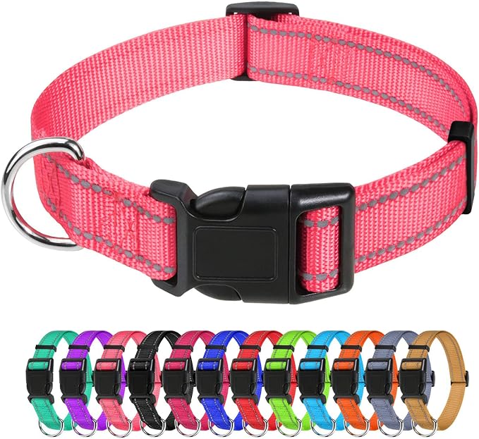 TagME Reflective Nylon Dog Collars, Adjustable Classic Pet Collar by TagME