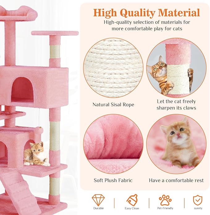 Sweetcrispy 54-Inch Cat Tree Tower – Multi-Level - Image 2