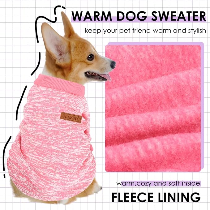 3 Pack Dog Sweaters for Small Dogs Girl Boy Winter Fleece Clothes Warm Soft Dog - Image 2