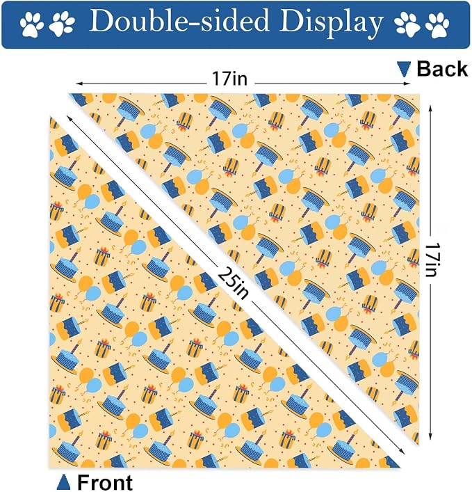 Birthday Dog Bandanas, Double Side Reversible Large Pet Bandanas, Adjustable - Image 5