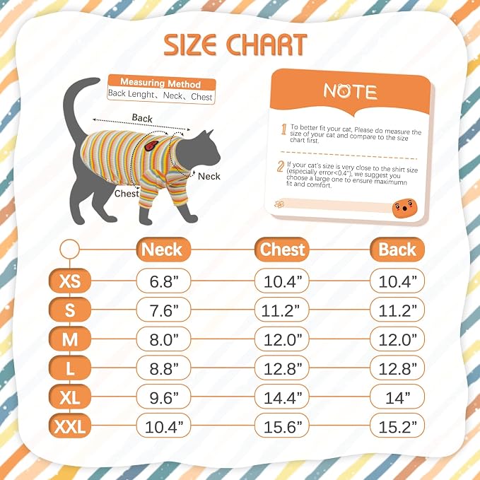 DENTRUN Hairless Cats Shirt Breathable Cat Daily Wear Clothes Stripe Vest - Image 5