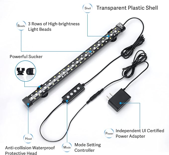 hygger 24/7 Mode Submersible Aquarium LED Light, Full Spectrum Hidden Fish Tank - Image 6