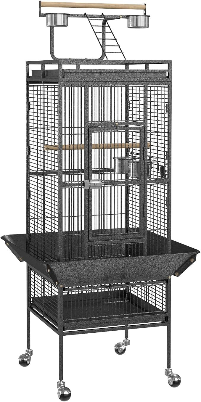 ZENY 61-inch Playtop Parrot Bird Cages, Wrought Iron Large Birdcage - Image 8