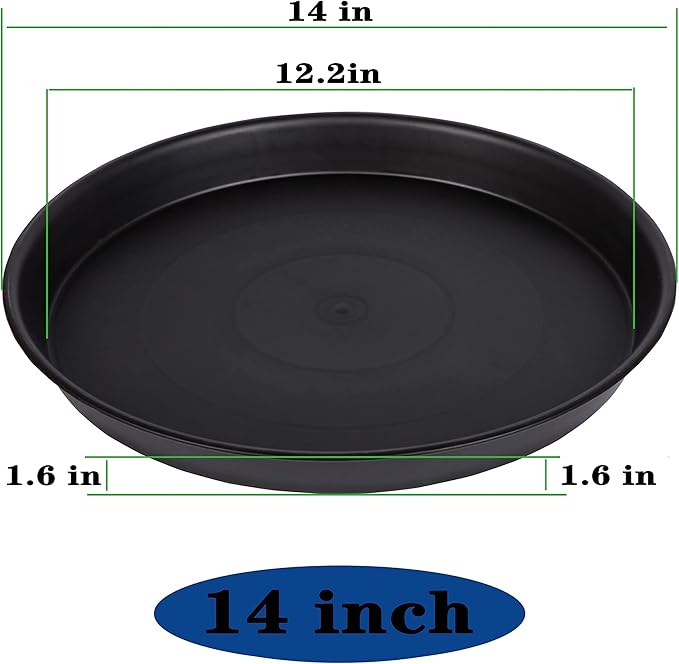 2 Pack of 14 inch Plant Saucer, Heavy Duty Round Plant Trays - Image 3
