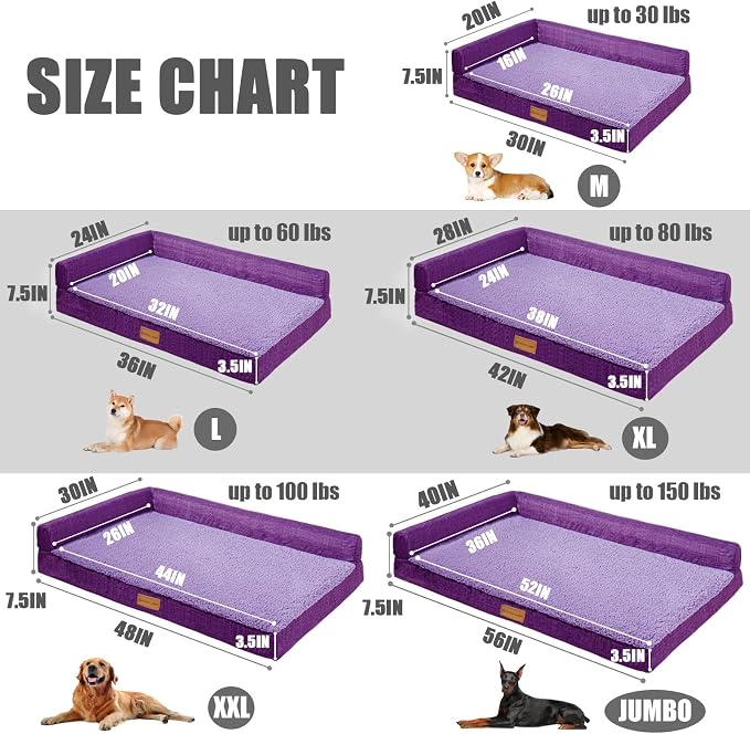 Patas Lague Orthopedic XL Dog Bed Large Sized Dog 48''X30'', Waterproof L - Image 5